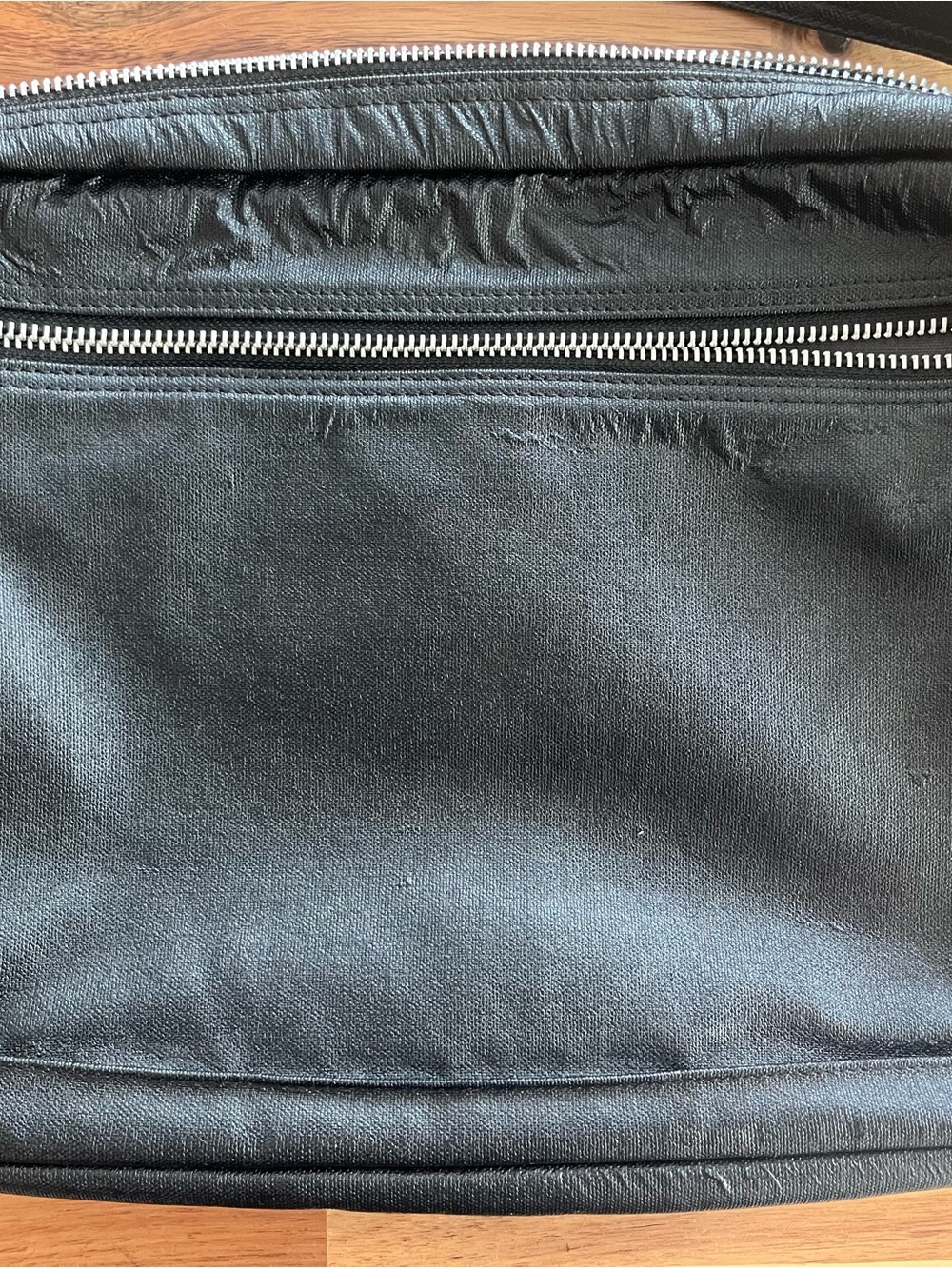 Porter International Black Leather Messenger Bag with Front Pockets - Picture 6 of 14